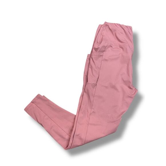 Unbranded Pants - Size Large‎ Womens Pink High Rise Legging Pockets Super Soft